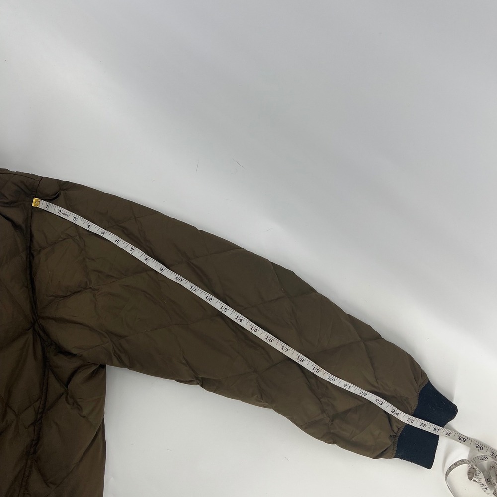 Eddie Bauer EB650 Down Puffer Bomber Jacket Mens‎ 2XL Brown Diamond Quilt Zip - Picture 9 of 10